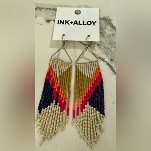 Ink & Alloy Emilie Angle Beaded Fringe Earrings